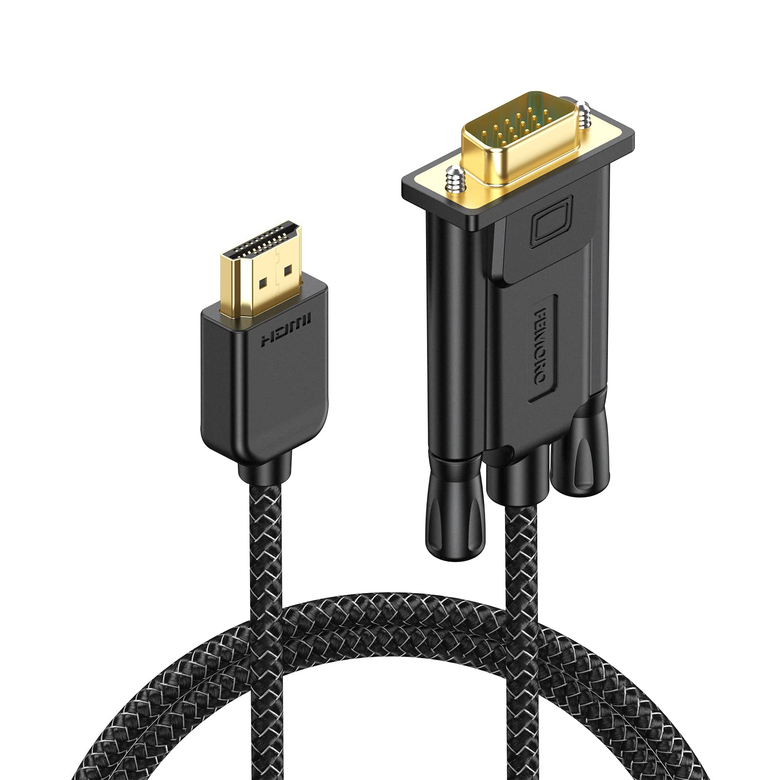 Femoro Hdmi To Vga Cable 3Ft, Hdmi To Vga Monitor Cable Hdmi Adapter Cord (Male To Male) For Monitor, Computer, Laptop, Desktop, Pc, Projector, Hdtv And More
