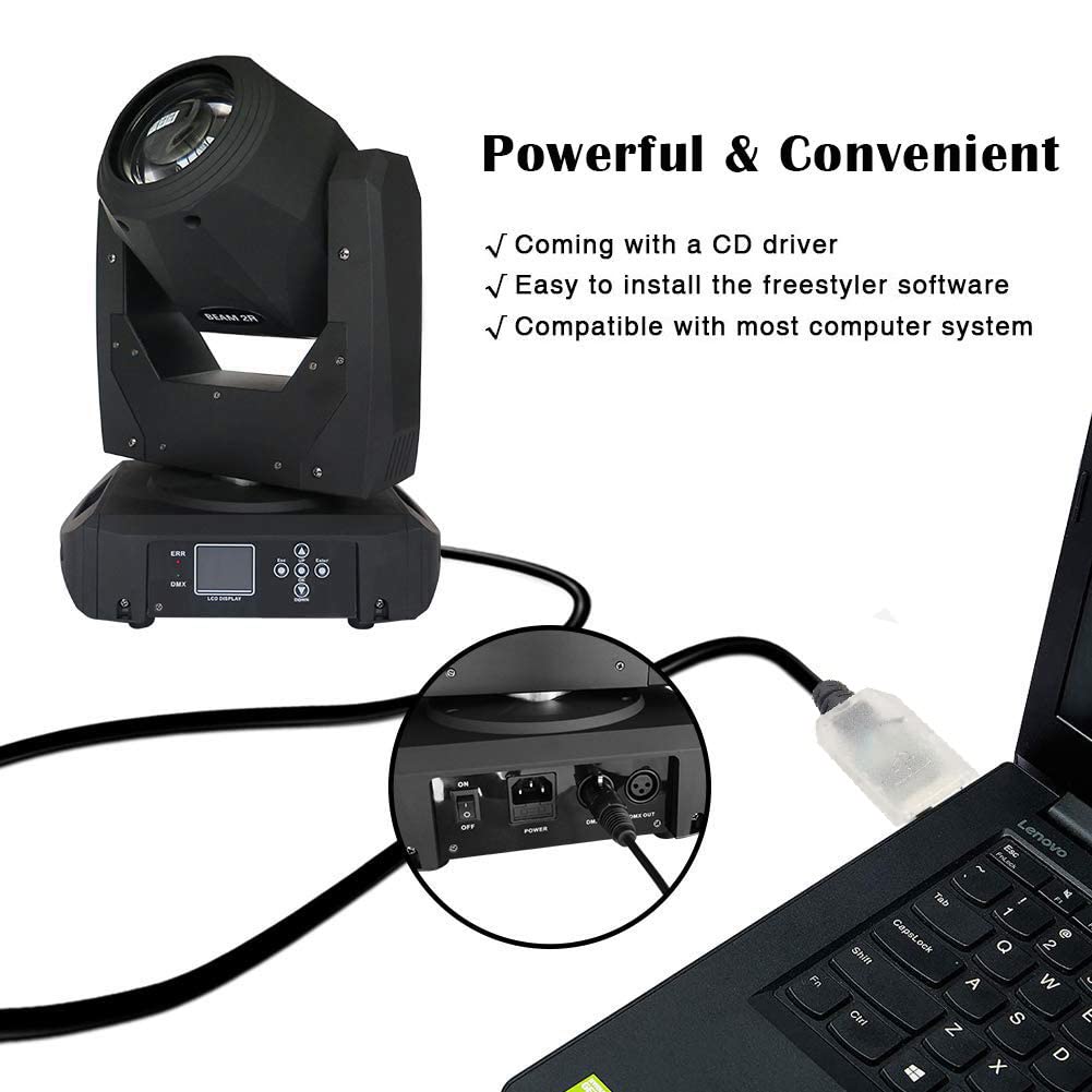 Feanteek Usb To Dmx Cable Rs485 Adapter Converter 3Pin Xlr Female Dmx512 Interface Freestyler Software Pc Control Dimmer Cable W