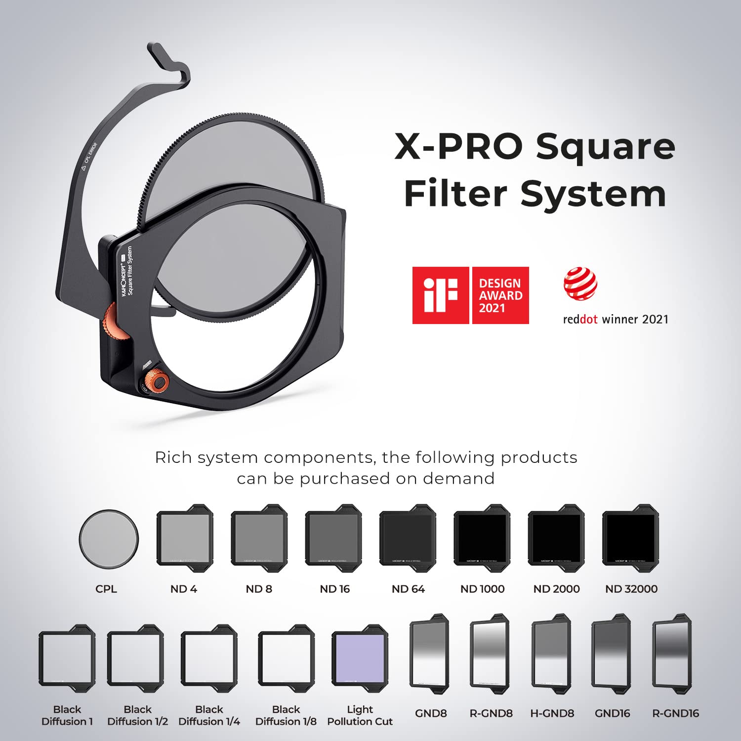 K&F Concept X-PRO Square Clear-Natural Night Filter Light Pollution Reduction 100x100mm Glass