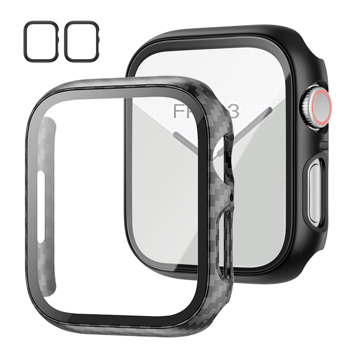 Jzk 2 Pack Case With Tempered Glass Screen Protector For Apple Watch Series 9/8/7 45Mm, Slim Guard Bumper Full Coverage Hard Pc 