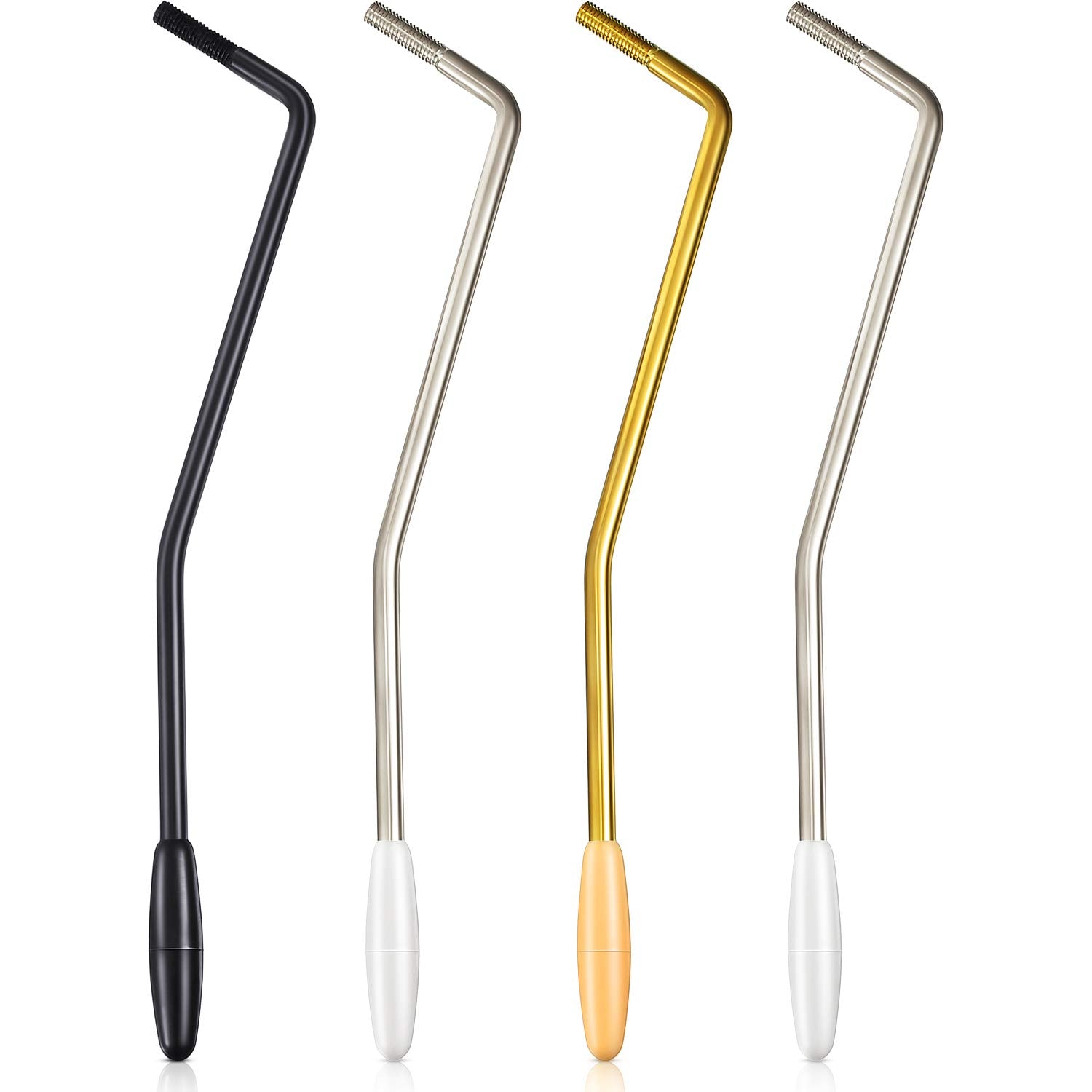 Patelai 4 Pieces 6 mm Whammy Bar for Electric Guitar Thread Tremolo Arm Metal Single Tremolo Whammy Bar Compatible with Stratoca