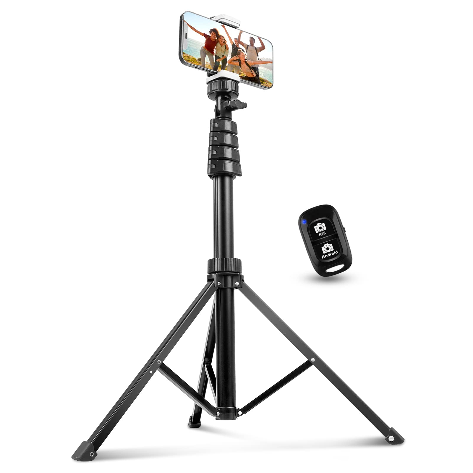 Aureday 62'' Phone Tripod Accessory Kits, Camera & Cell Phone Tripod Stand With Wireless Remote And Universal Tripod Head Mount,