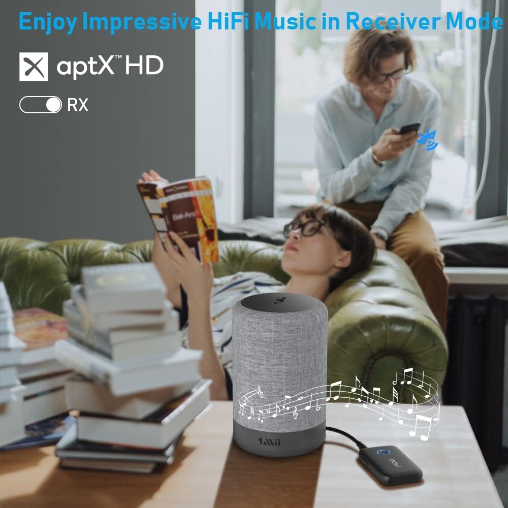 [Bluetooth Transmitter & Receiver] Ymoo Bluetooth 5.3 Audio Adapter For Tv/Airplane/Bluetooth Headphones/Speaker, 3.5Mm Jack Aux