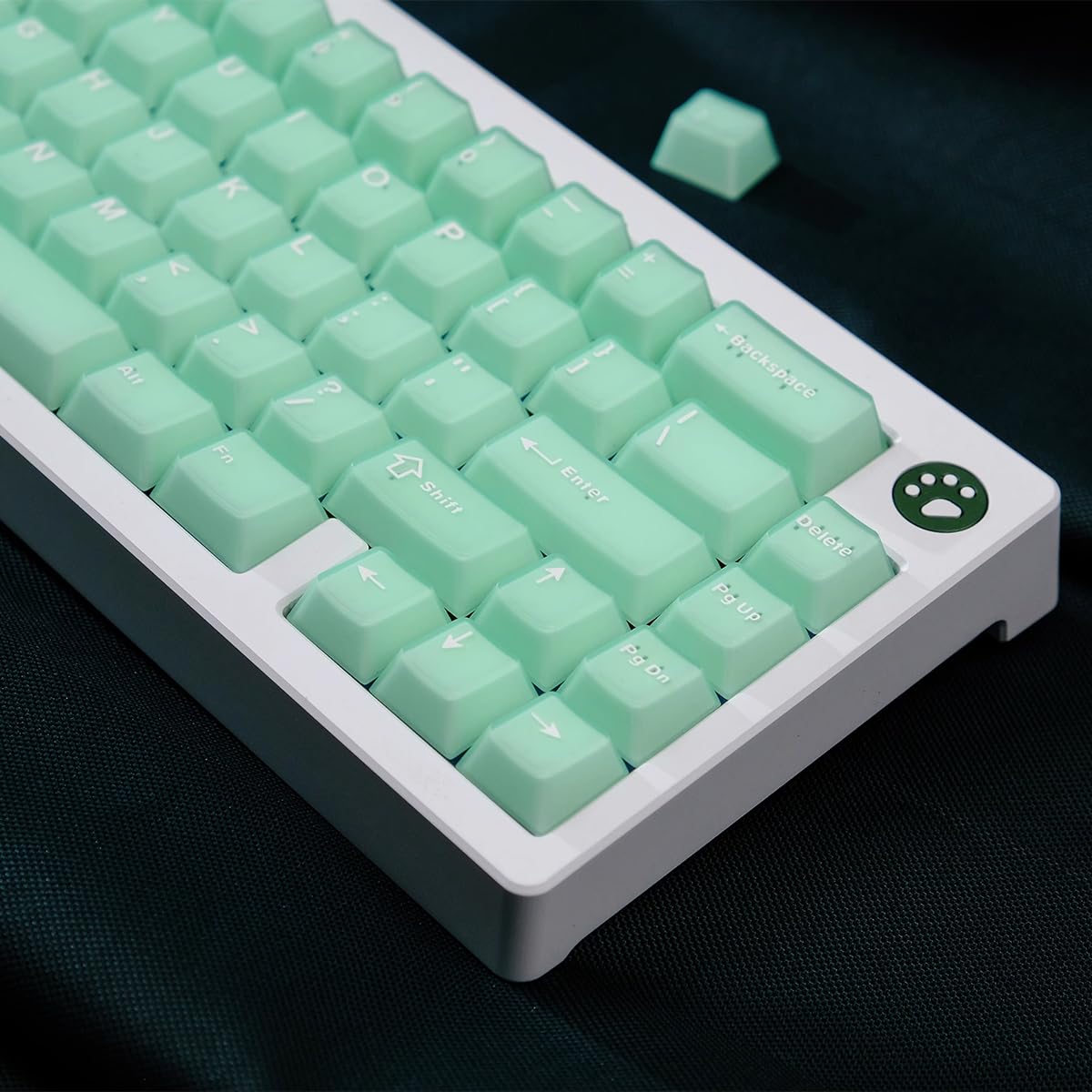 114Keys Translucent Keycaps Cherry Profile Pbt Doubleshot Green Keycaps Set Fit For 60% 65% 75% Cherry Mx Switches Mechanical Ke
