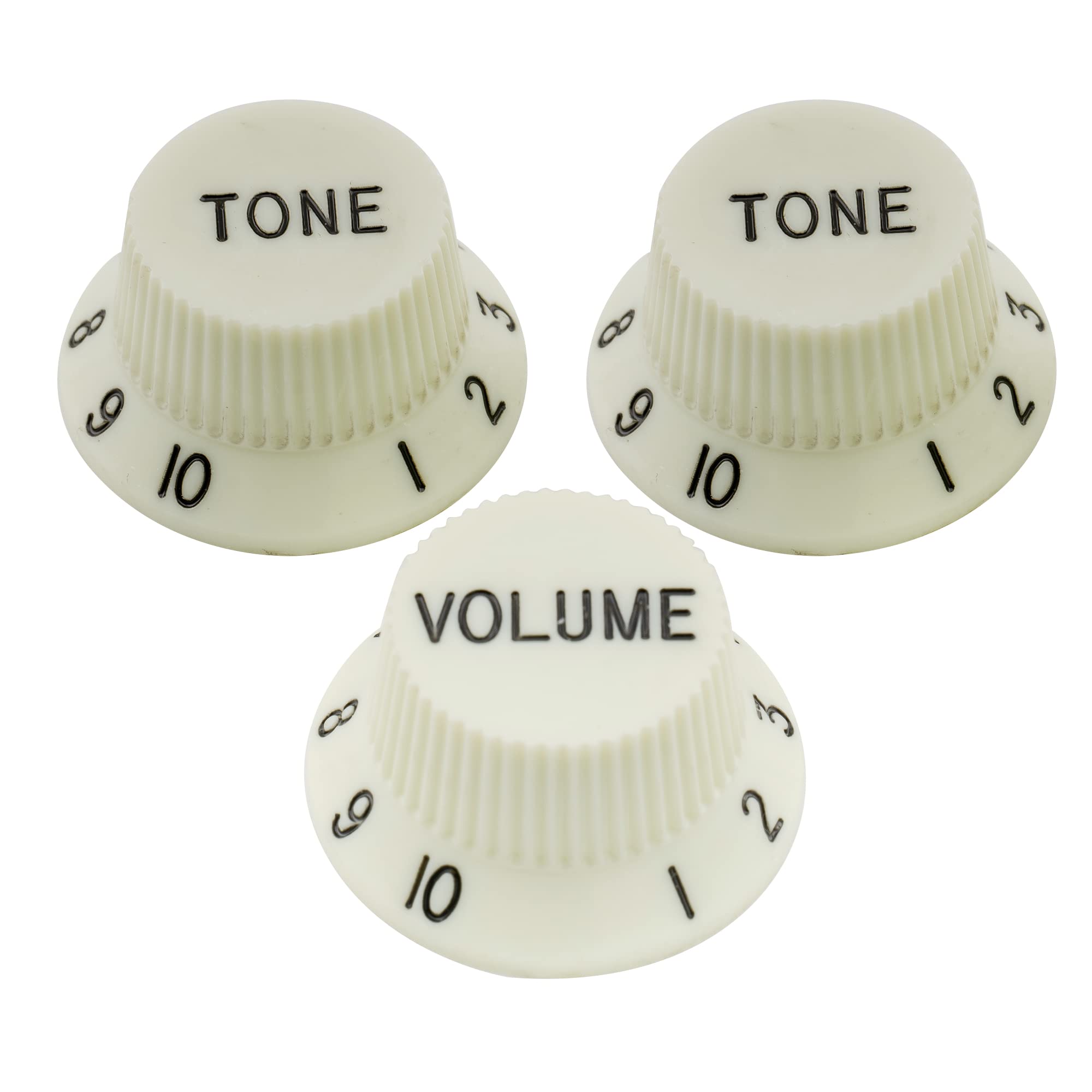 Musiclily Pro Inch Size Strat Knobs 1 Volume 2 Tone Set for USA Fender Stratocaster Electric Guitar, Mint Green(Set of 3)
