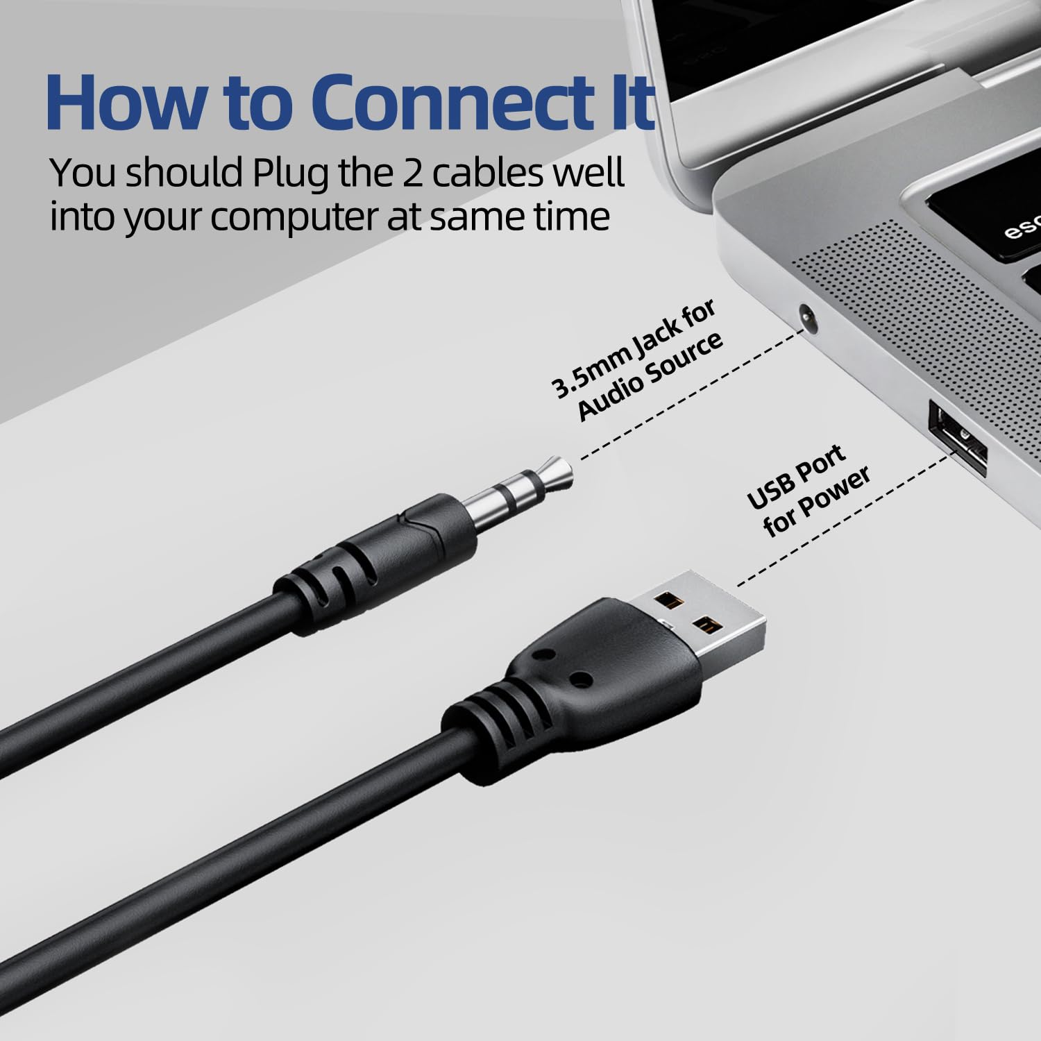 Uakinat Wooden Multimedia Digital Computer Speakers, USB Powered 3.5mm AUX Sound Bar for Desktop & Laptop, Portable Surround Sound (Brown)