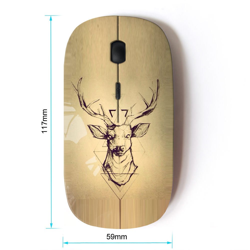 Koolmouse [ Optical 2.4G Wireless Mouse [ Deer Parchment Wood Deer Antlers ]