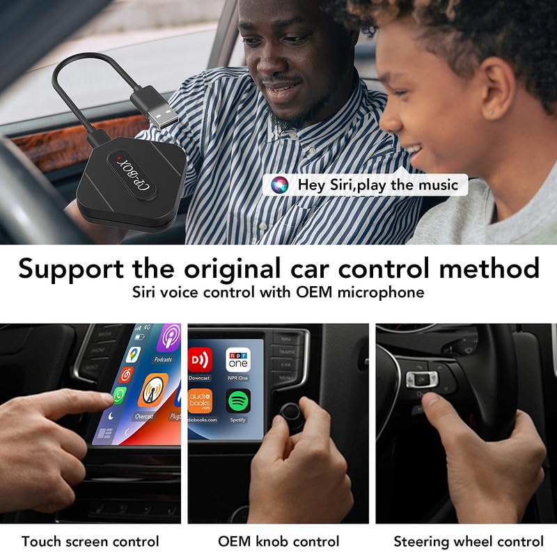 2024 Upgrade Wireless Carplay Adapter Compatible With Apple Iphone Ios 10+ Car Play Dongle Converts 5.8Ghz Wifi Plug & Play No D