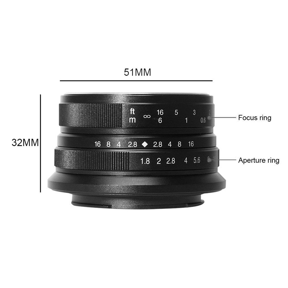 7Artisans 25Mm F1.8 Aps C Format Portrait Lens Compatible With Olympus And Panasonic Micro 4/3 Mount Camera