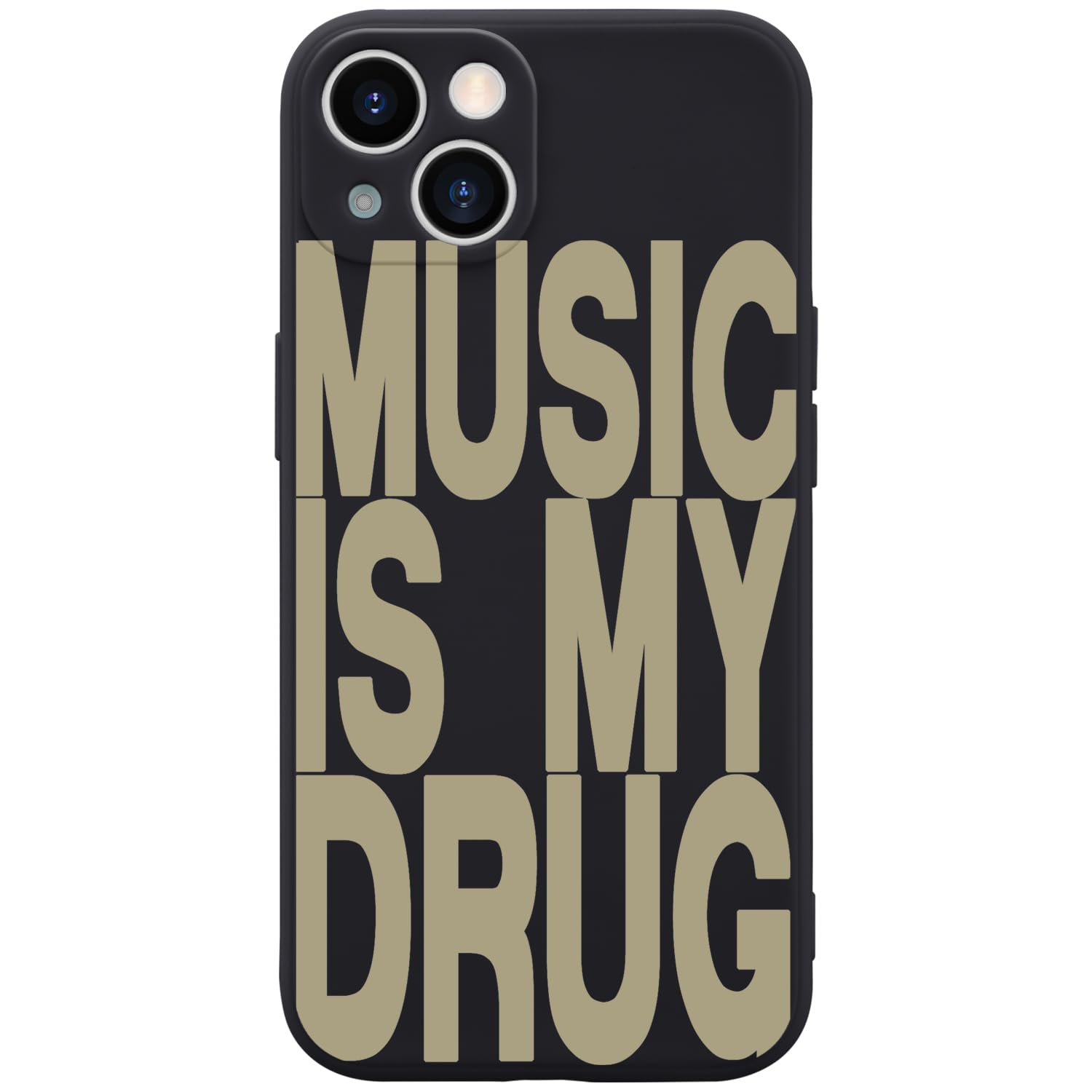 Wihytec Black Phone Case Cover for iPhone 11 Music Slogan Case Cover Liquid Silicone Soft Gel Rubber Matt Phone Cover with Micro
