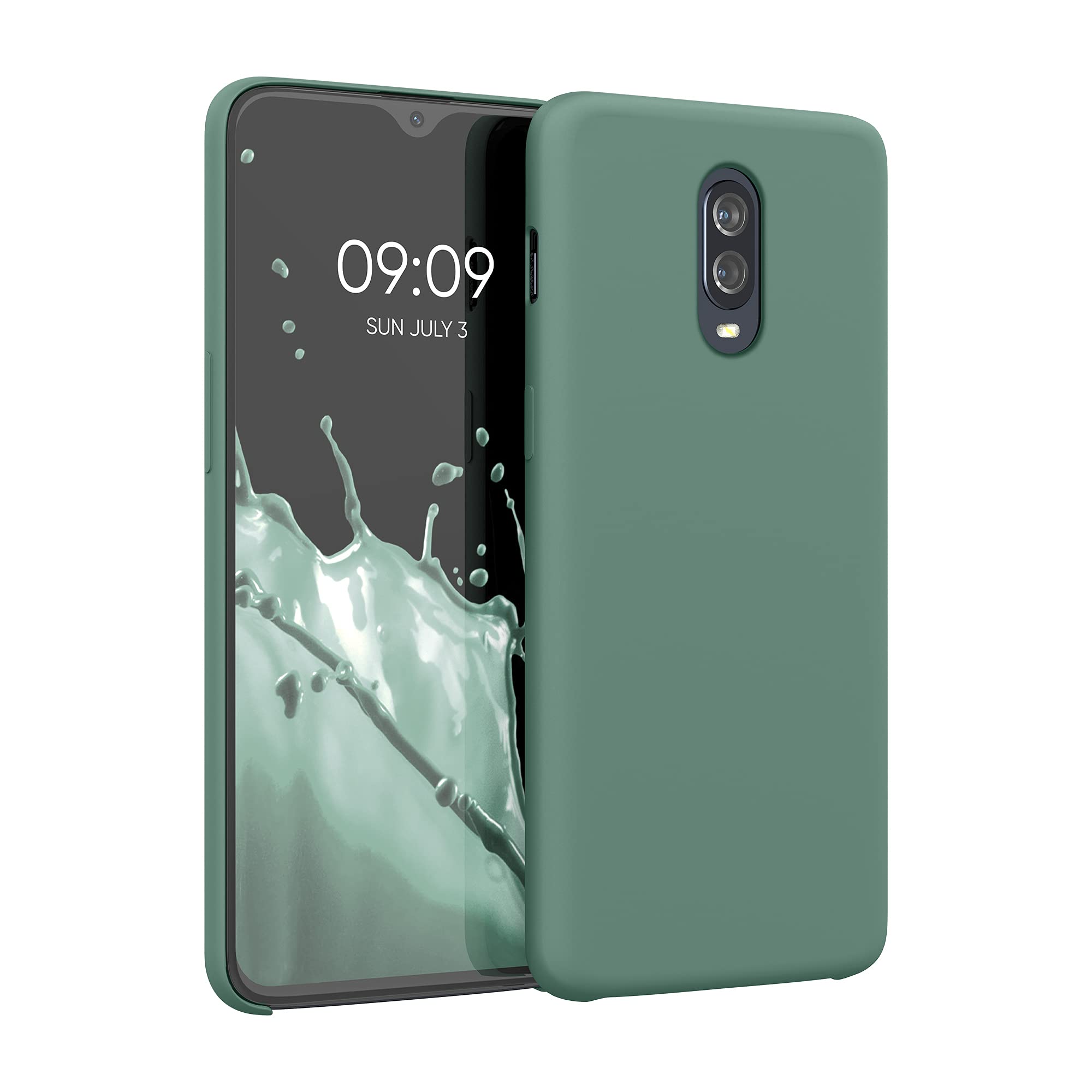 Kwmobile Case Compatible With Oneplus 6T Case   Tpu Silicone Phone Cover With Soft Finish   Forest Green