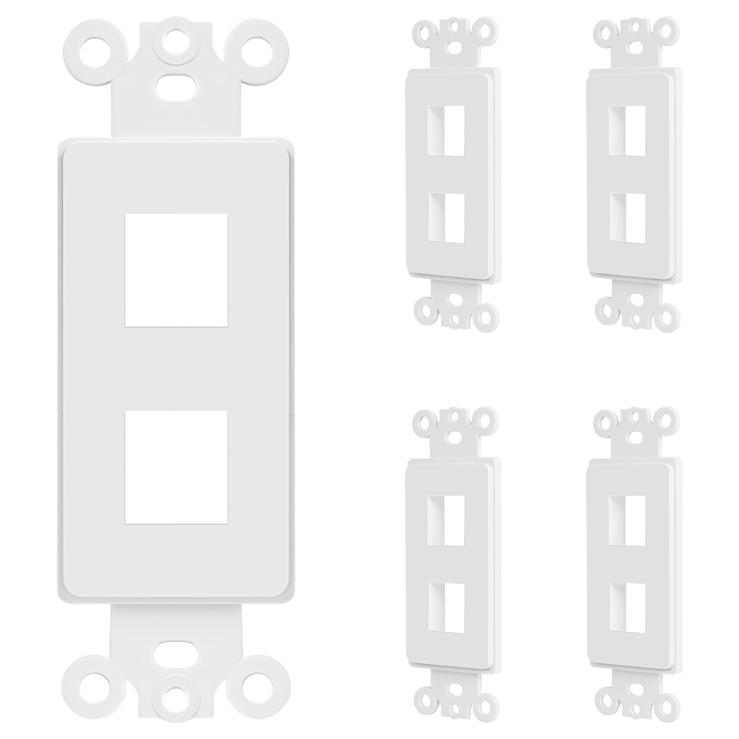Enerlites 2 Port Keystone Rj45 Wall Plate Adapter, Multimedia Insert For Decorator Wall Plate, Cat7 Cat6 Cat5 Compatible, For Vo