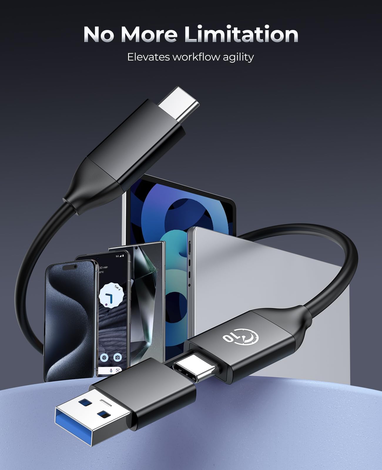 ORICO 1TB External SSD with 2 in 1 USB C Cable, Portable Solid State Drive USB 3.2 Gen 1 Up to 460MB/s, Dust and Drop Resistance, Reliable Storage for USB C Smartphone, PC, Tablet, Labtop   M25PRO