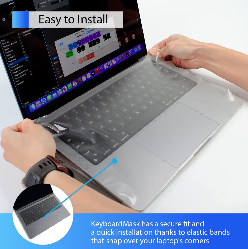 Keyboardmask For Macbook Pro 14'' Matte Finish Full Cover For Keyboard + Touchbar/Pad/Id Work While Covered Ultra Thin Keyboard