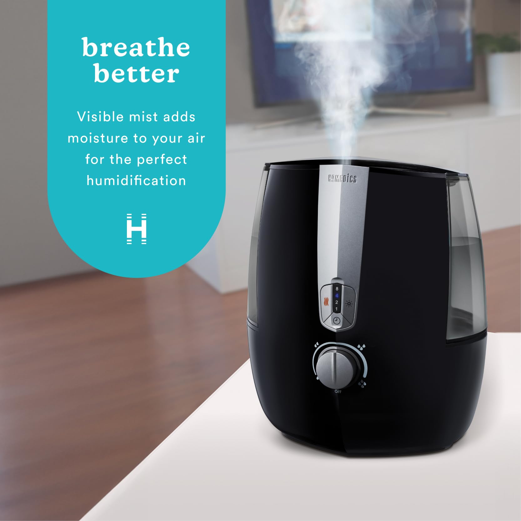 Homedics Totalcomfort Plus Humidifier   Large Air Humidifiers For Bedroom, Plants   Top Fill 5.3L Water Tank With Cool And Warm