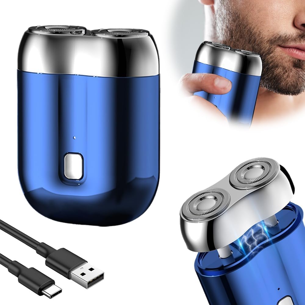 Mini Dual Head Electric Shaver, 2025 New Upgrade Pocket Shaver Usb Mini Shavers For Men, Washable Double Head Razor, Rechargeabl