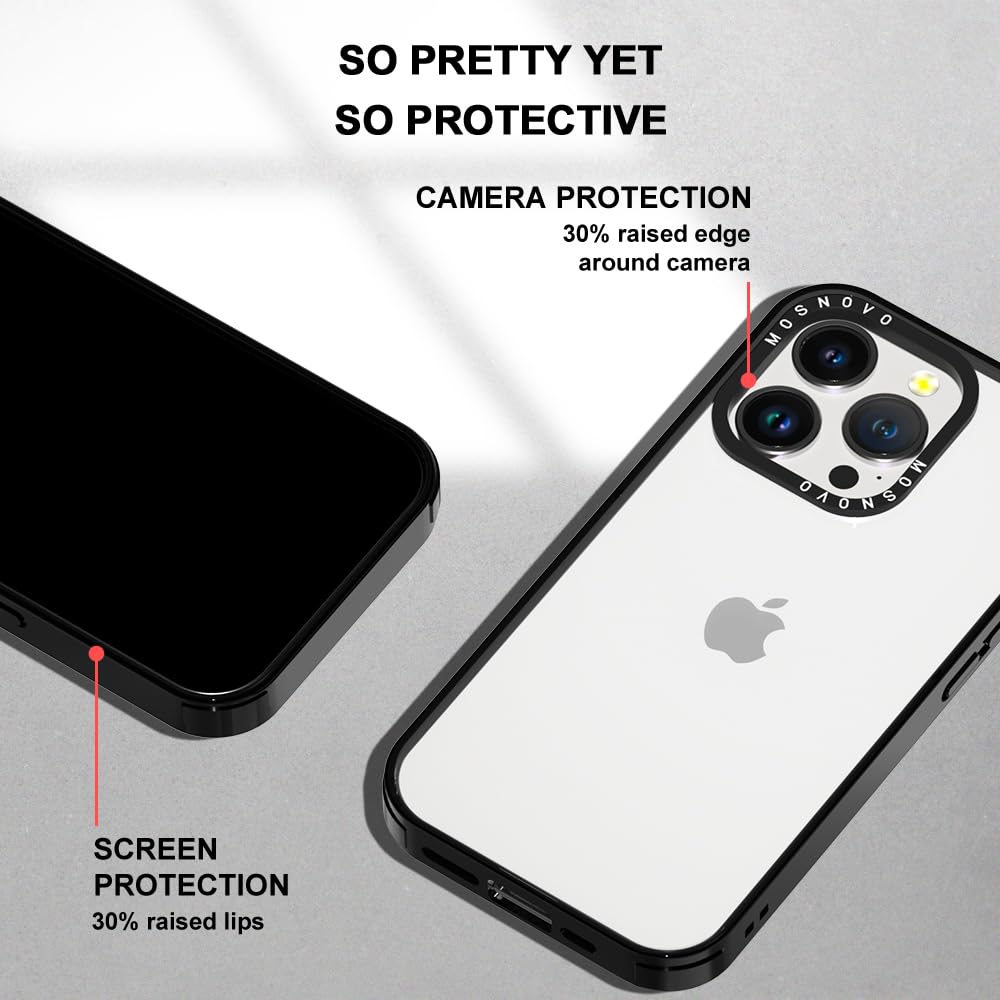Mosnovo Case For Iphone 14 Pro, [Buffertech 6.6Ft Military Grade Drop Protection] [Anti Peel Off Tech] Clear Tpu Bumper Phone Ca