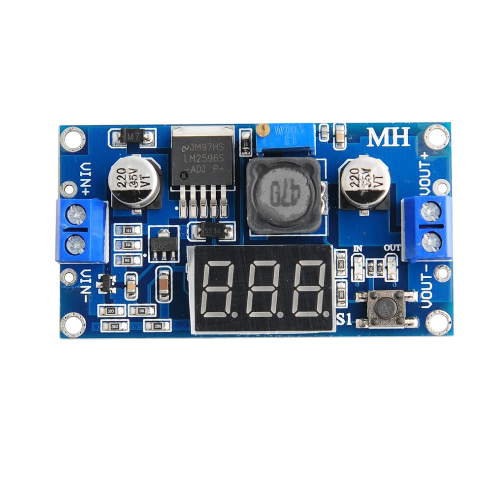 Stemedu 3Pcs Lm2596 Dc To Dc Buck Converter 4 40V To 1.25 37V Adjustable Voltage Regulator Step Down Module With Led Voltmeter D