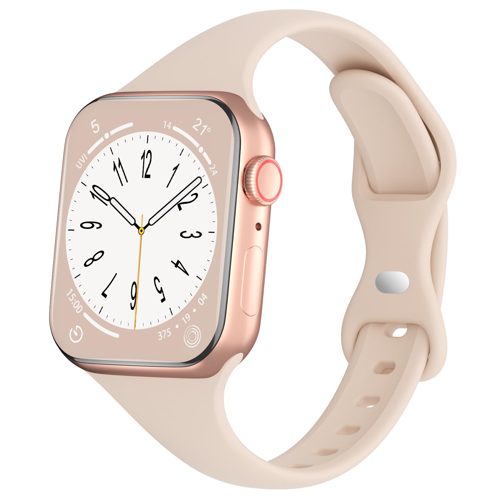 Dykeiss Sport Slim Silicone Band Compatible For Apple Watch Band 38Mm 42Mm 40Mm 44Mm 41Mm 45Mm, Thin Soft Narrow Replacement Str