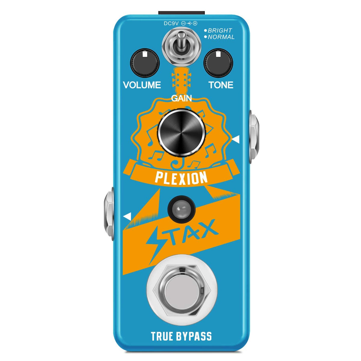 Stax Guitar Distortion Pedal Plexion Effect Pedal Classic British Style Recreation Of 70 80'S Marshall Amp Tone With Bright/Norm