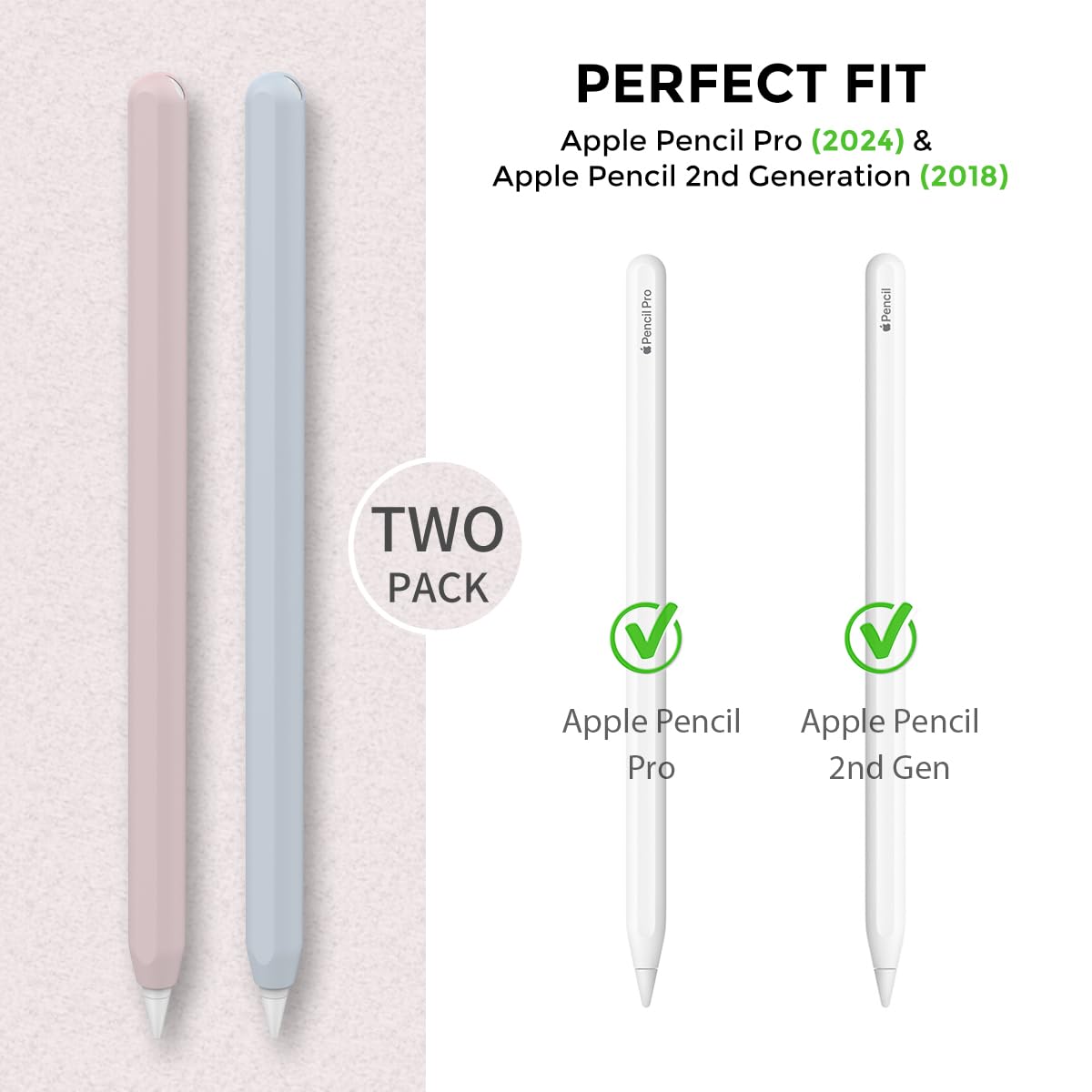 Ahastyle Silicone Case For Apple Pencil 2Nd Generation & Apple Pencil Pro (2024) Sleeve Skin Ultra Thin Apple Pencil Protective