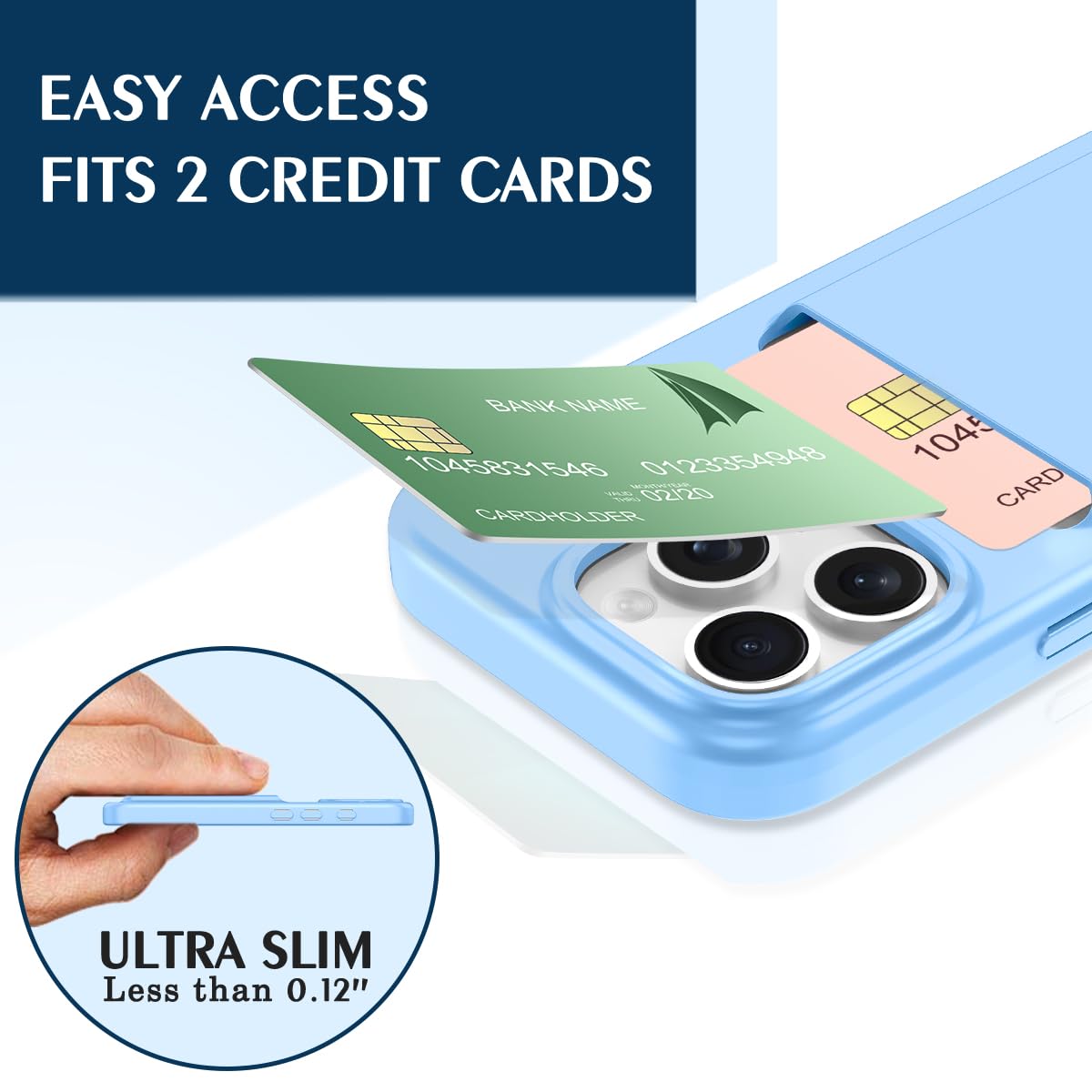 Petocase For Iphone 16 Pro Max Wallet Case Card Holder Slot Ultra Slim Fit Flexible Tpu Gel Rubber Soft Skin Silicone Protective