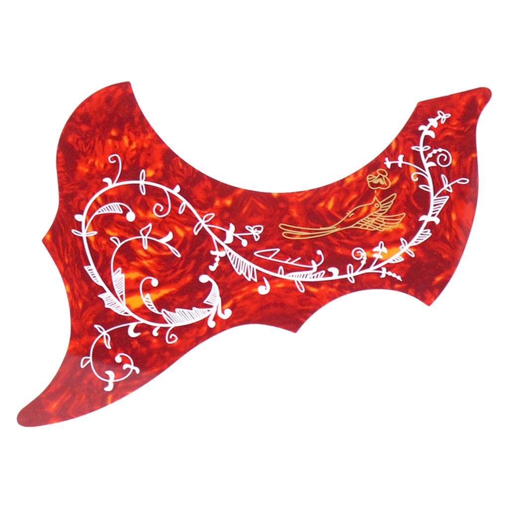 Atorse 41In Acoustic Guitar Pickguard Flower Bird AntiScratch Parts Right Hand Red| Musical Instruments & Gear|Guitars & Basses