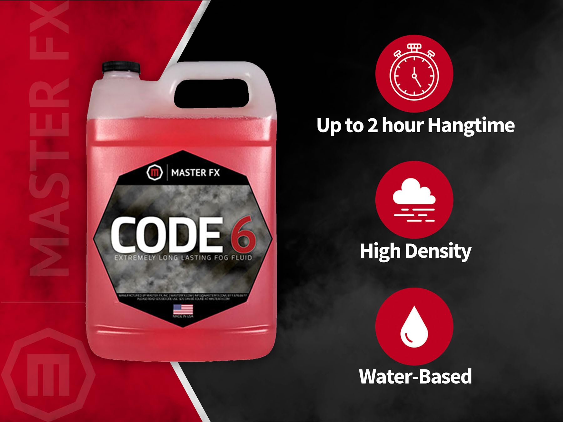 Code 6 Fog    Extremely Long Lasting Fog Fluid   1/2 Gallon