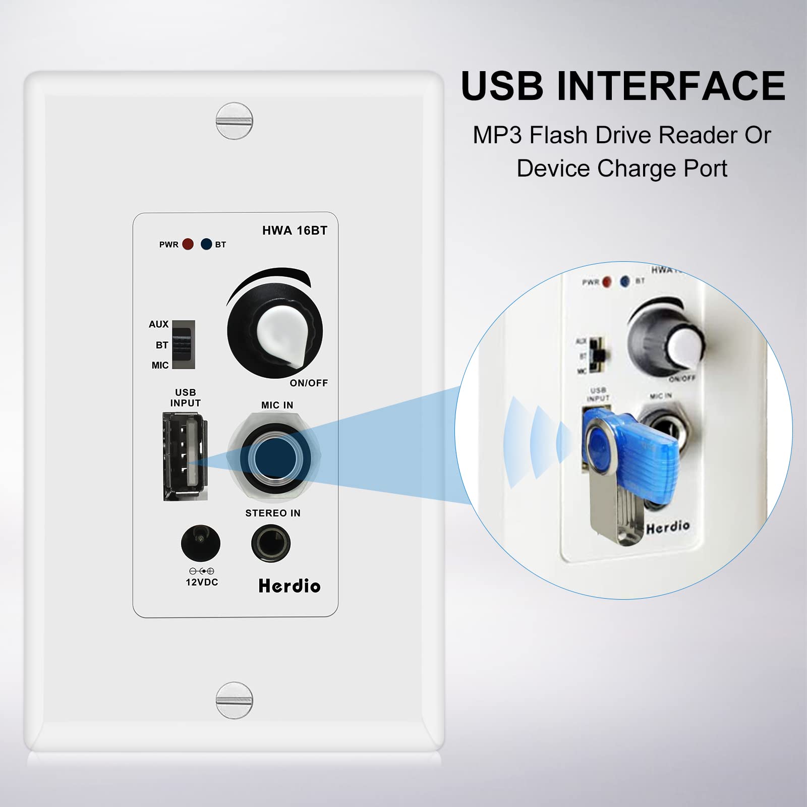 Herdio 4 Inch Bluetooth Ceiling Speakers (Pairs) 160W Flush Mount In Wall Amplifier Receiver Perfect For Indoor Home & Covered O