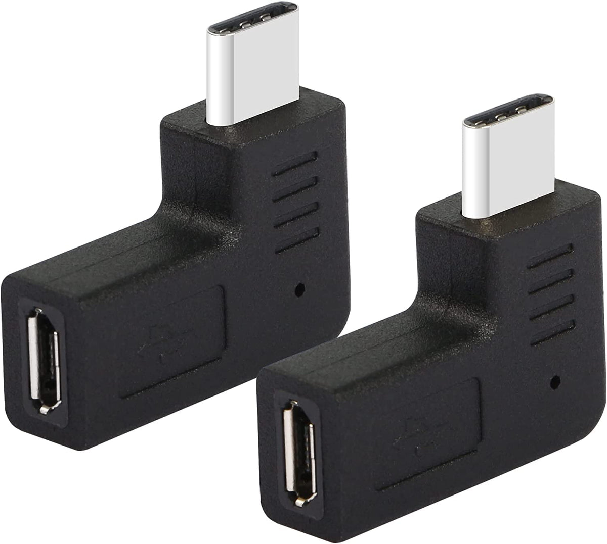 Gelrhonr Right Angle Usb C To Micro Usb Adapter, 90 Degree Type C Male To Micro 5Pin Usb Female Charging And Data Transfer Conne
