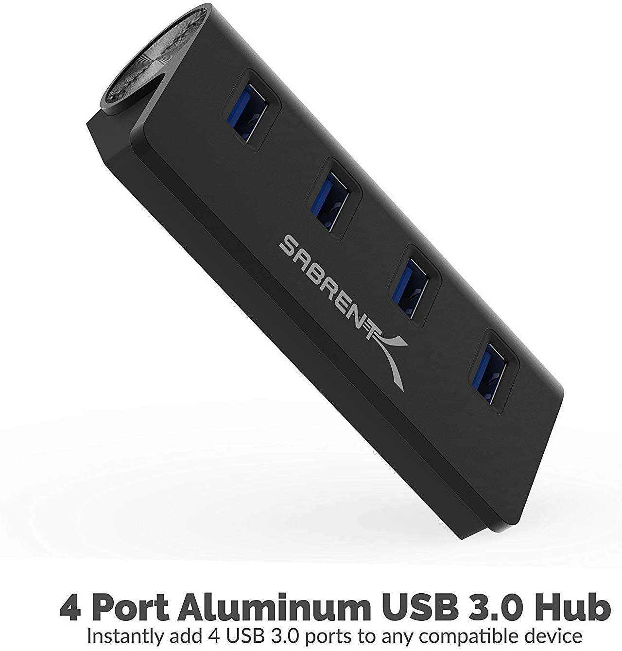 Sabrent 4 Port Usb 3.0 Hub   Aluminum Design, Portable Data Hub With 2.5Ft Cable For Imac, Macbook, Pc   Black (Hb Mc3B)