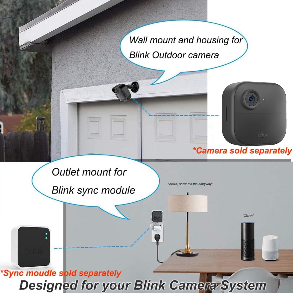 All New Blink Outdoor Camera Surveillance Mount, 4 Pack Weatherproof Protective Housing And 360 Degree Adjustable Mount For Blink Outdoor 4Th & 3Rd Gen Camera,Black(Blink Camera Is Not Included)