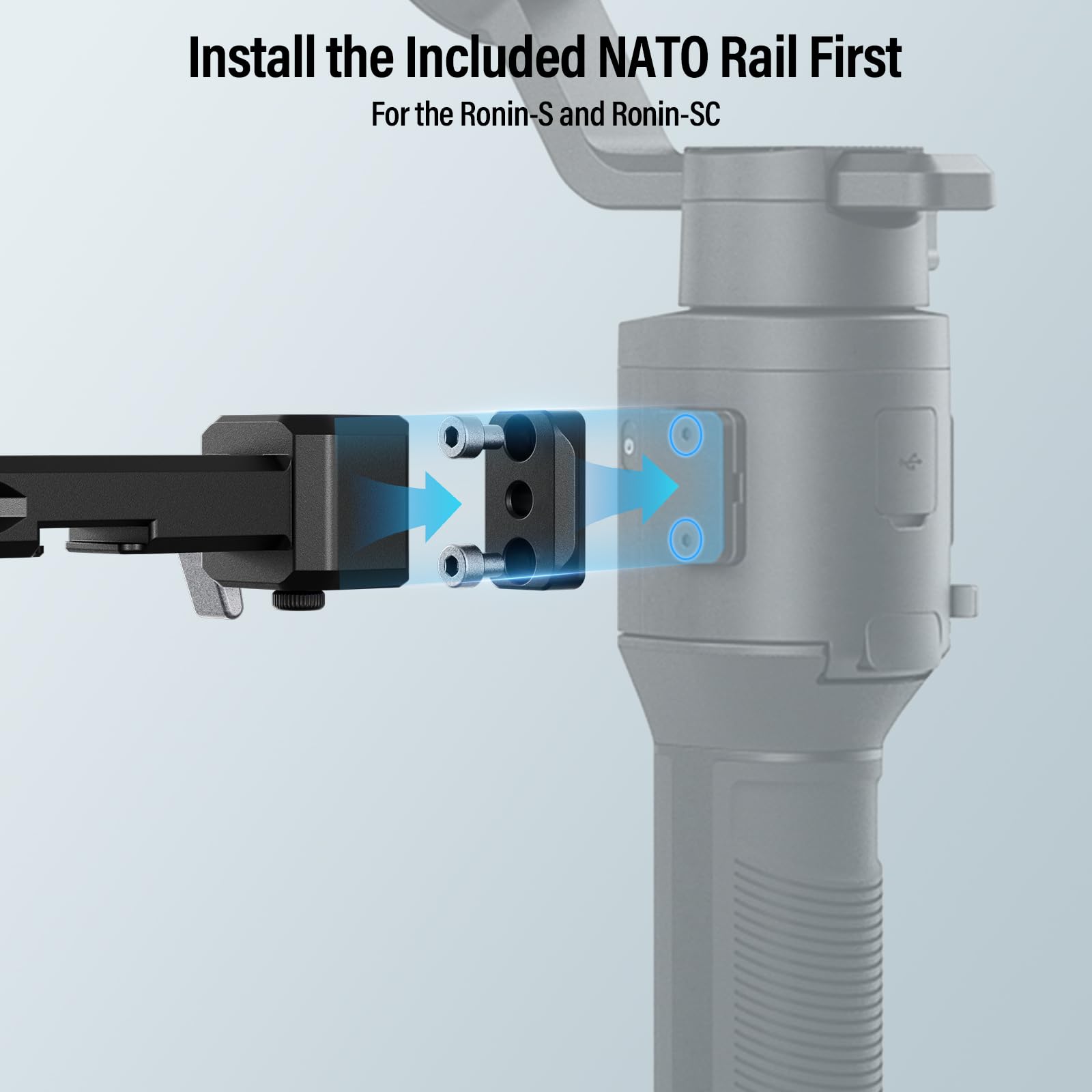 Sirui Dual Handgrip For Dji Rs 4/Rs 4Pro/Rs 3/Rs 3 Pro/Rs 2/Rsc 2/Ronin S/Ronin Sc, Gimbal Handle For Ronin Series With Nato Rails, Cold Shoe, 1/4' & 3/8' Threads, Am Dsh