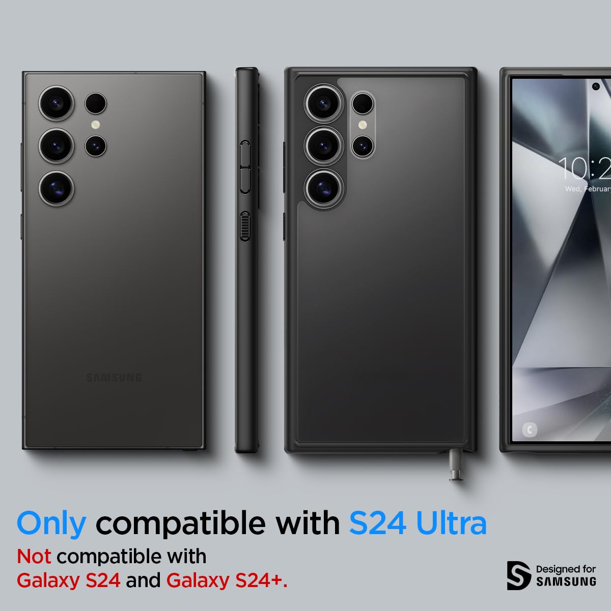 Spigen Ultra Hybrid Designed For Galaxy S24 Ultra Case (2024) [Anti Yellowing], [Military Grade Protection]   Frost Black