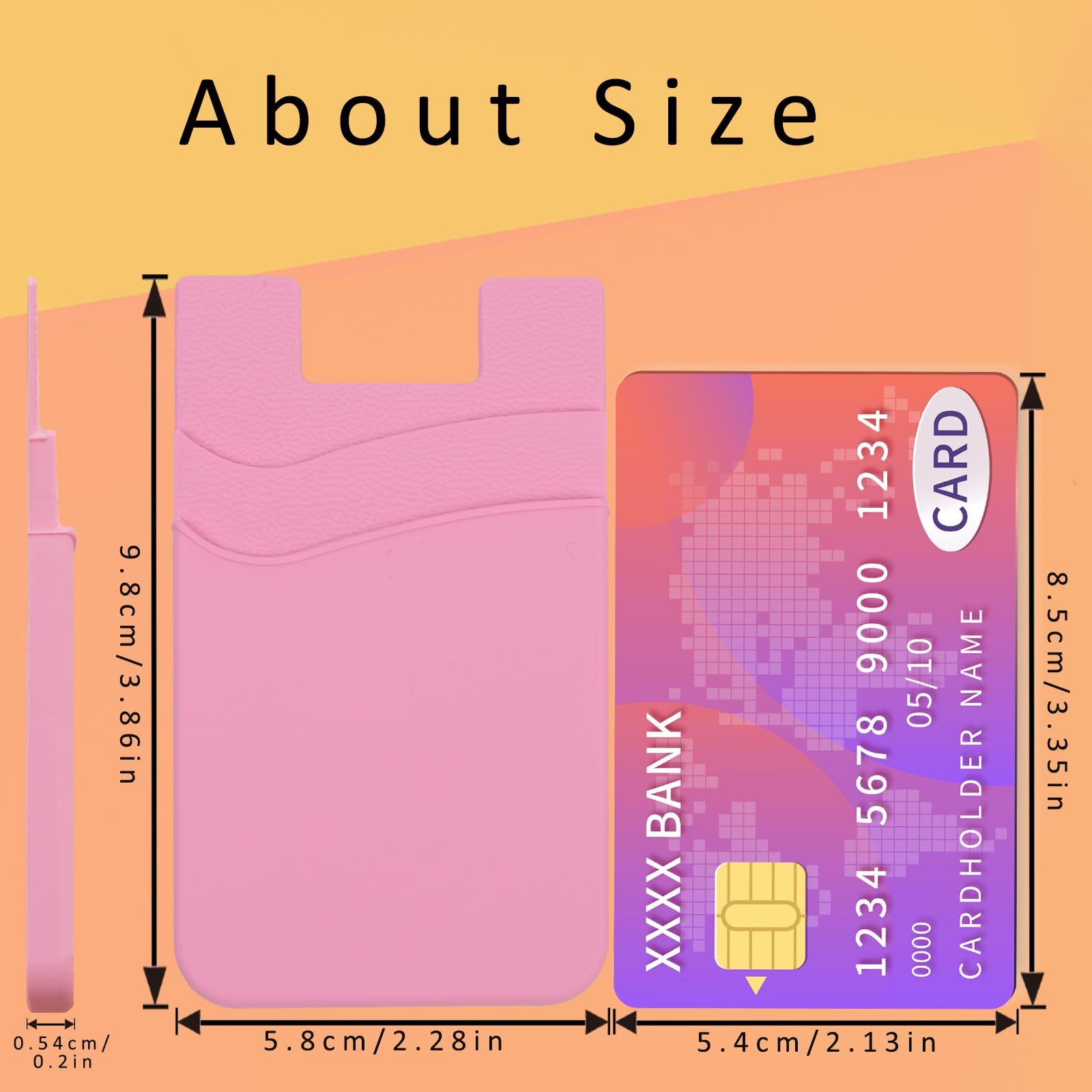 Meroqeel Card Holder For Phone Case, Sticky Wallet For Business, Id And Credit Card, Silicone Cellphone Sleeve For Android Iphon