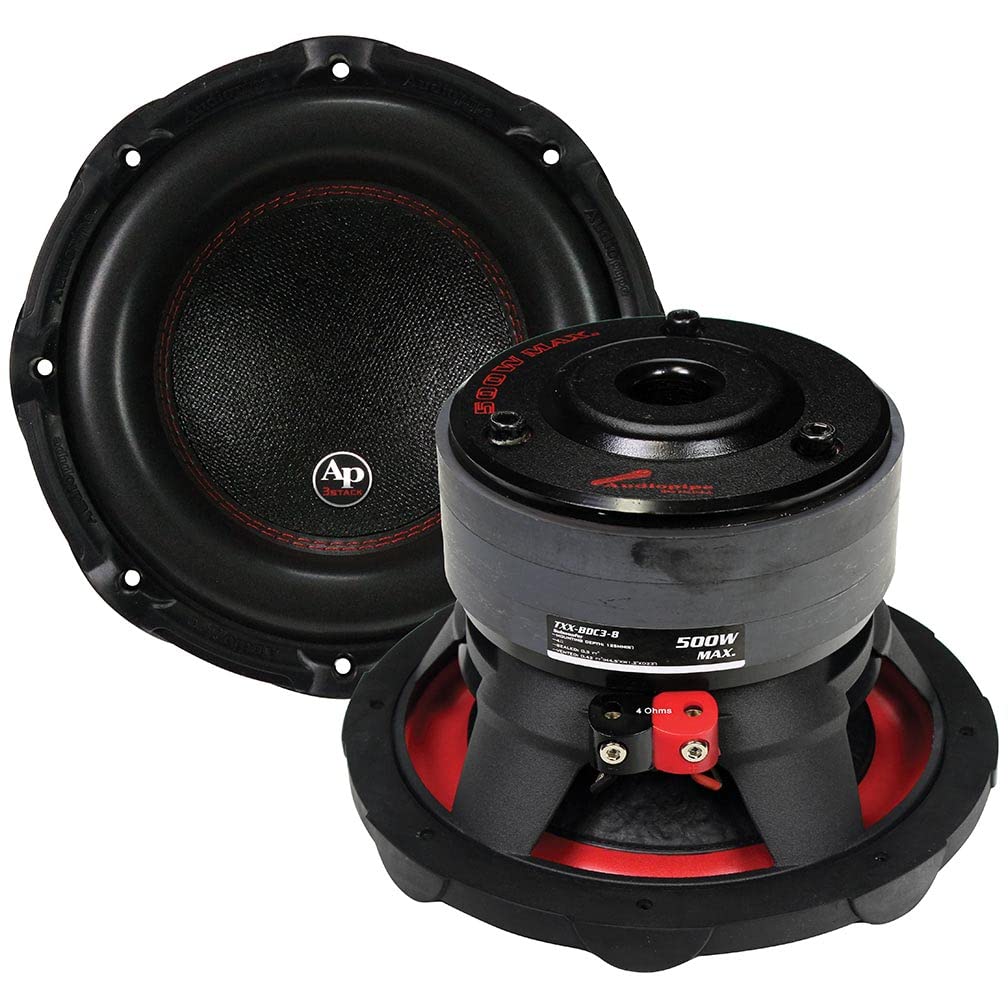 Audiopipe Txx Bdc3 8 8 Inch Woofer Triple Stack Composite Cone Subwoofer 2'' 4 Layer Voice Coil Basv 250 Watts Rms 500 Watt Max