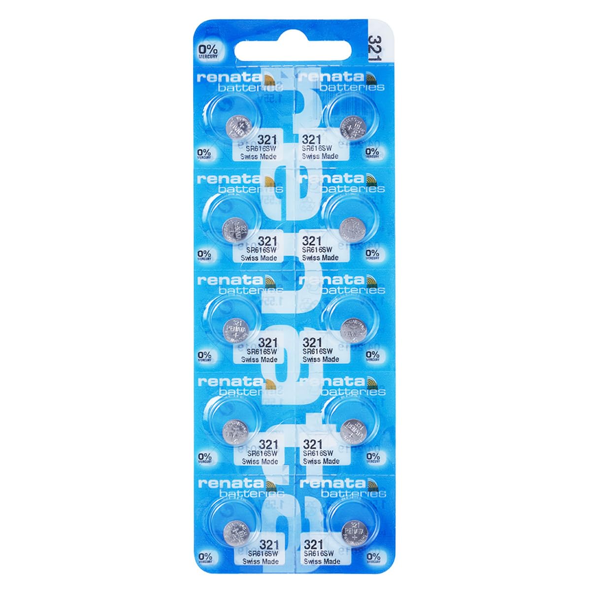 Renata 321 Sr616Sw Watch Cell Battery Swiss Made 1.55V   Pack Of 10