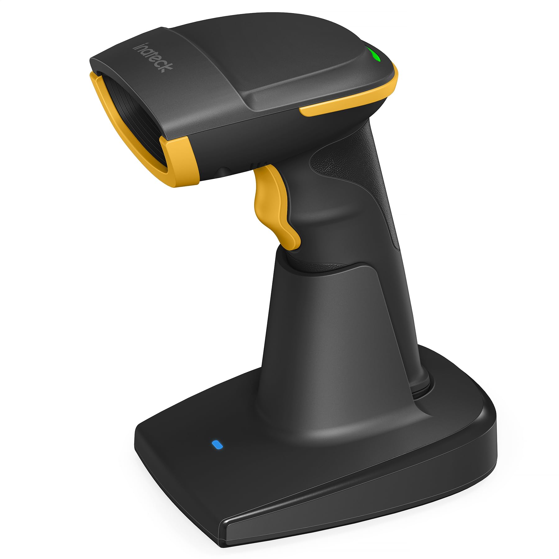 Inateck 2D Barcode Scanner Bluetooth, Barcode Reader with 2.4Ghz Smart Base, Screen Scanning, BCST-54 Black