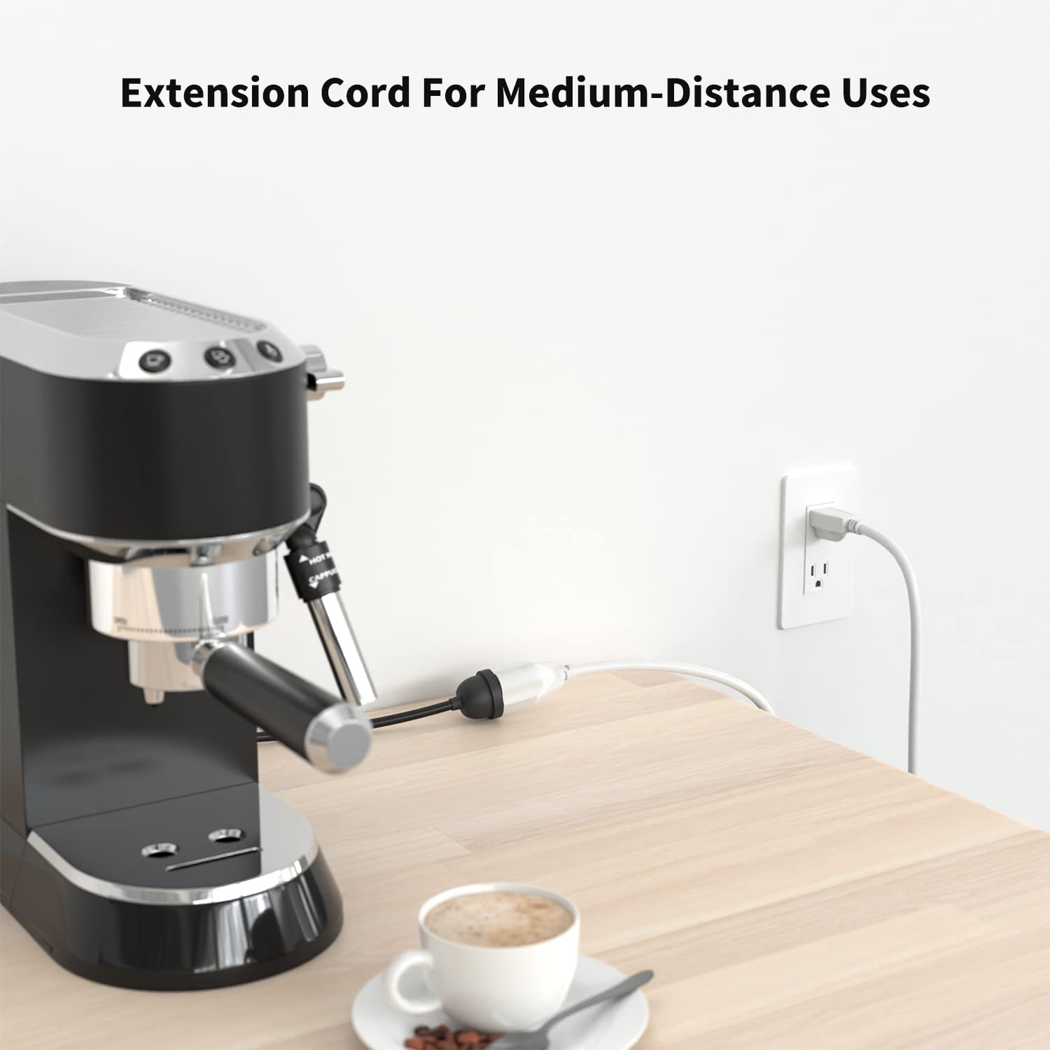 Firmerst 14 Awg Extension Cord 1875W 15A Heavy Duty Grounded 6 Feet, Pack Of 2, White