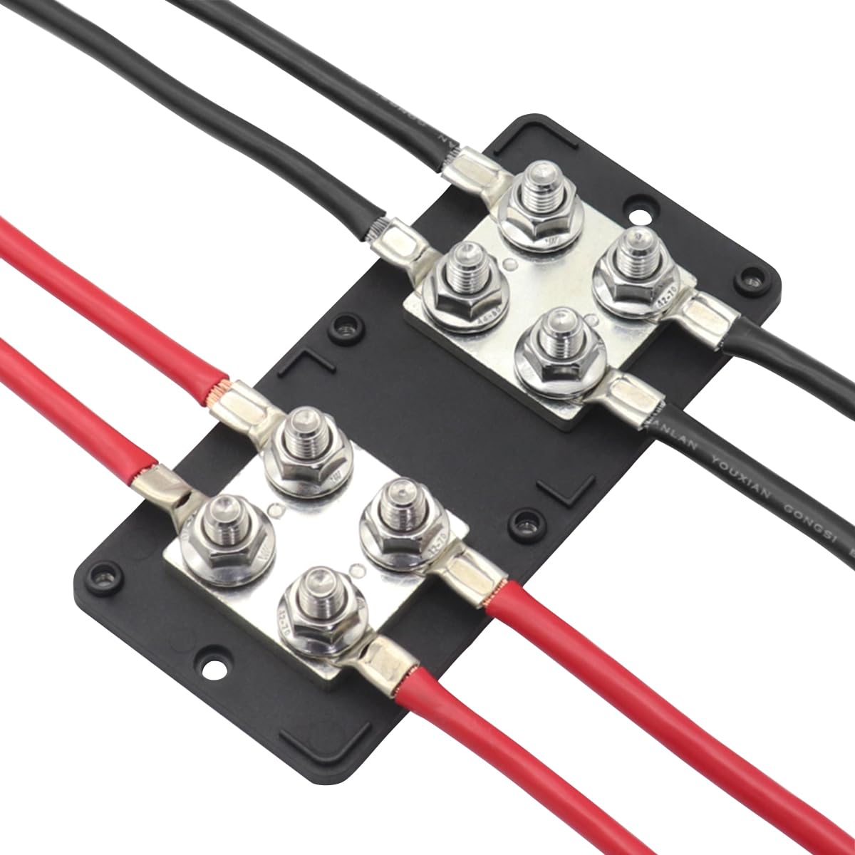 T Tocas 400A Marine Bus Bar Power Distribution Block With Cover 8 X 3/8'' (M10) Terminal Studs Positive & Ground Busbar For Auto