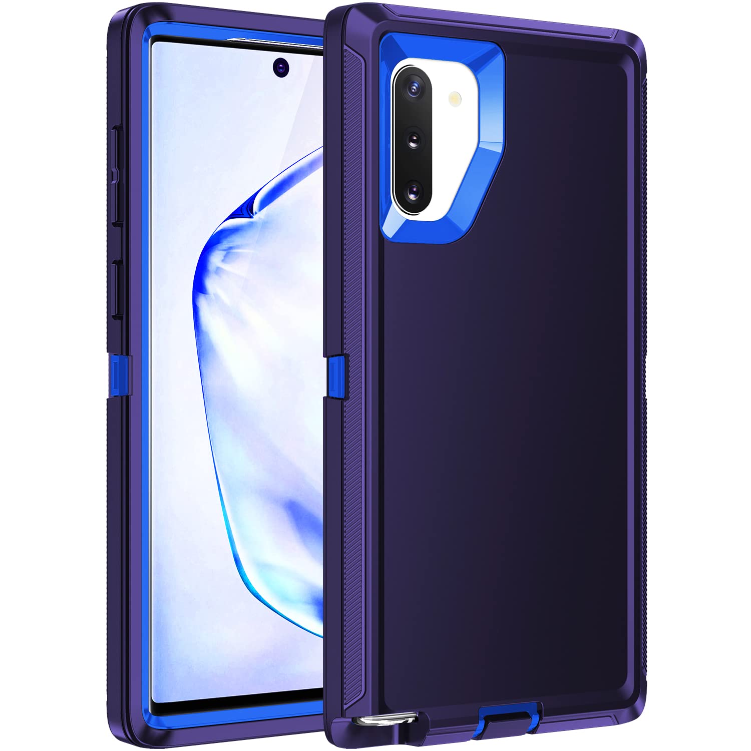 Mieziba for Galaxy Note 10 Plus Case,Shockproof Dropproof Dustproof,3-Layer Full Body Protection Heavy Duty High Impact Hard Cov