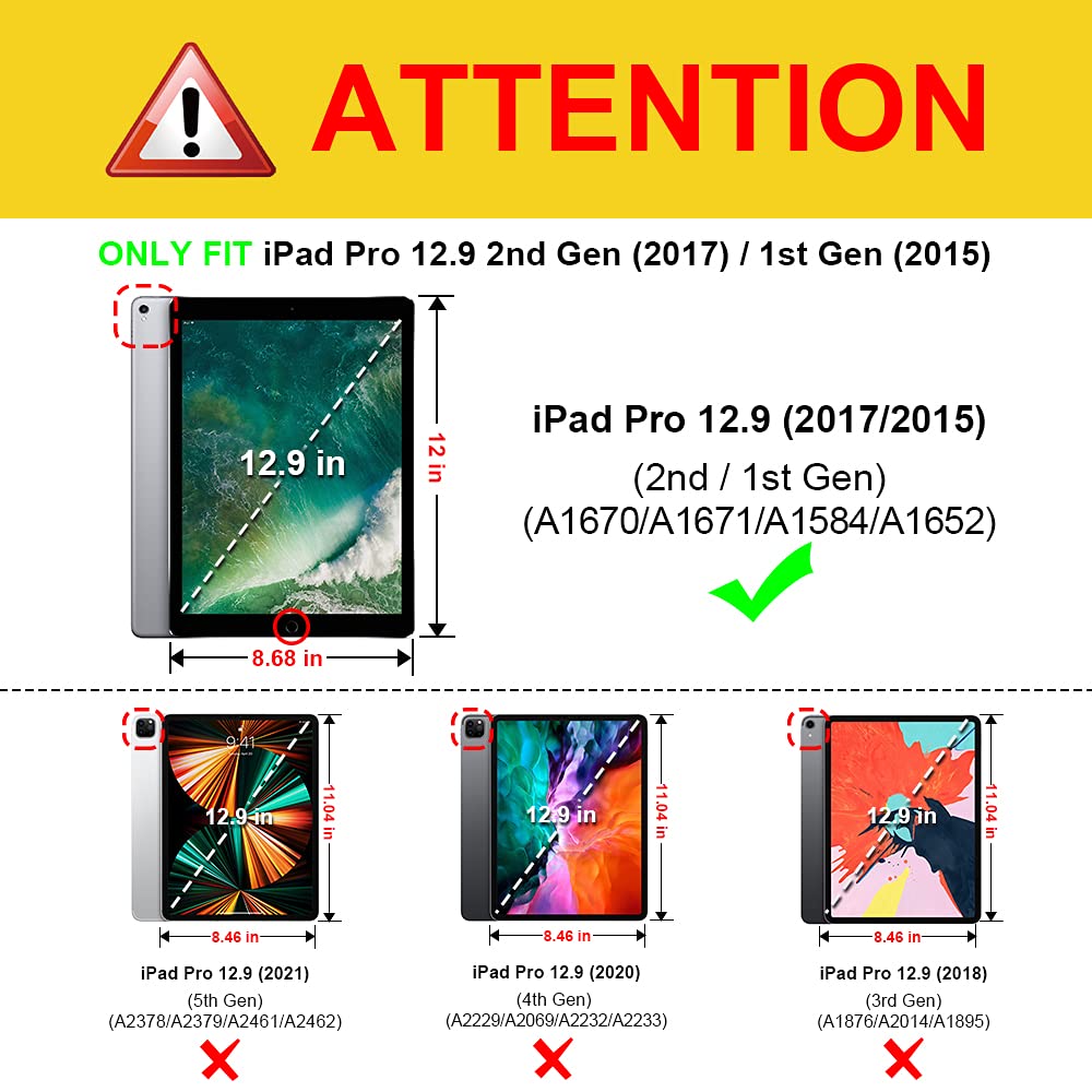 Fintie Case For Ipad Pro 12.9 (2Nd Gen) 2017 / Ipad Pro 12.9 (1St Gen) 2015 - [Slimshell] Ultra Lightweight Standing Protective