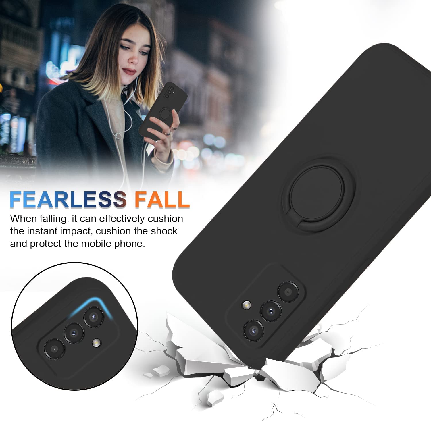 Esakycn For Samsung Galaxy A55 5G Case With Screen Protector [2 Pack] And Camera Lens Protector [2 Pack], Phone Case Silicone Ma