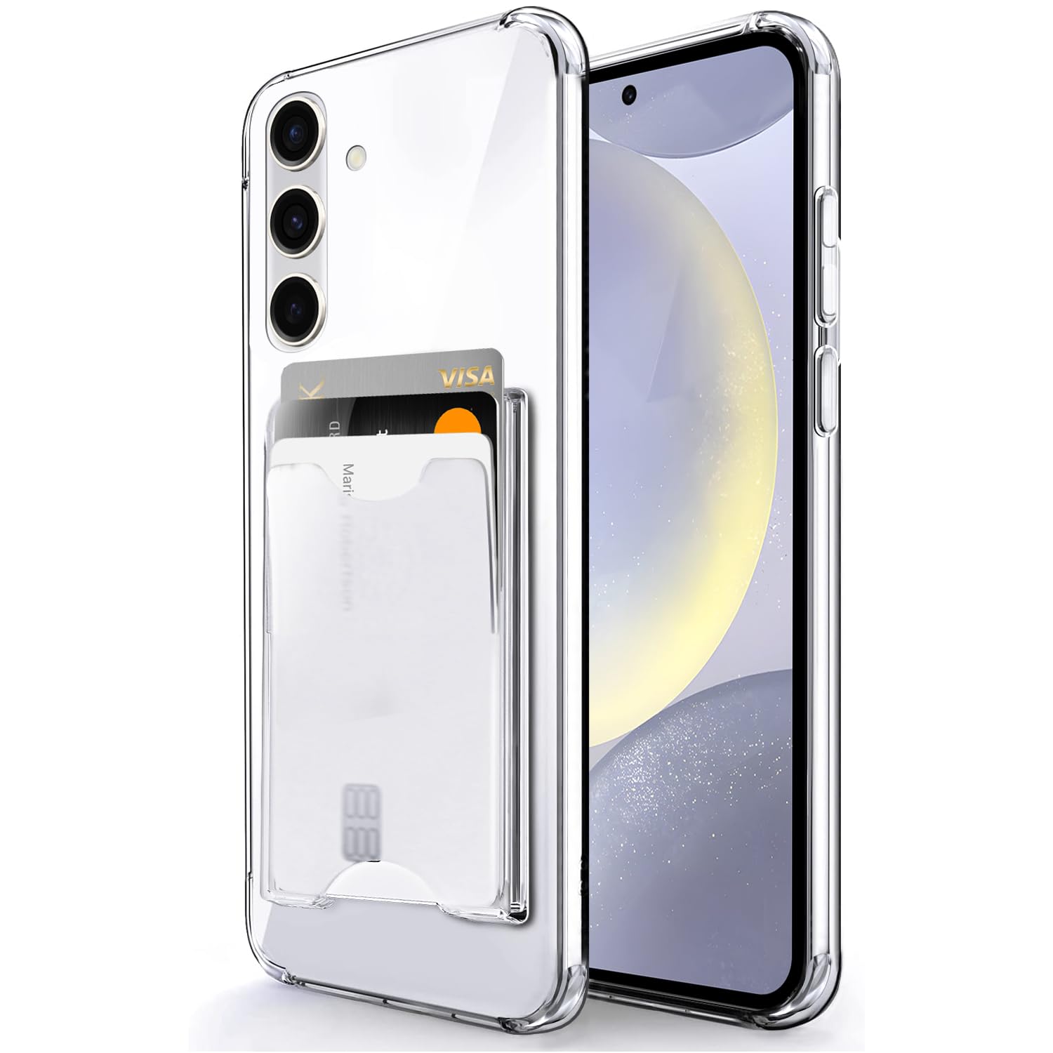 Shields Up for Samsung Galaxy S24 Plus Case, Minimalist Wallet Case with Card Holder, Slim Protective Soft TPU Shockproof Cover 