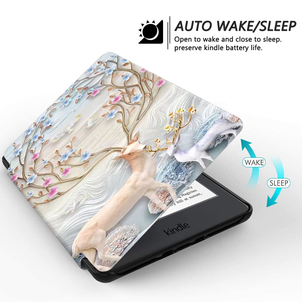 Scsvpn Case For 6.8'' Kindle Paperwhite 11Th Generation 2021 & Signature Edition   Lightweight Pu Leather Shell Cover With Hand