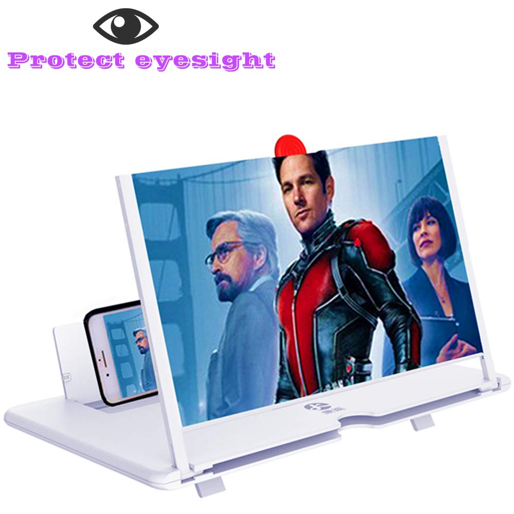 12'' Screen Magnifier Amplifier, New Generation Mobile Phone Holder 3D Hd Mobile Video Amplifier, Projection Amplifier Support X