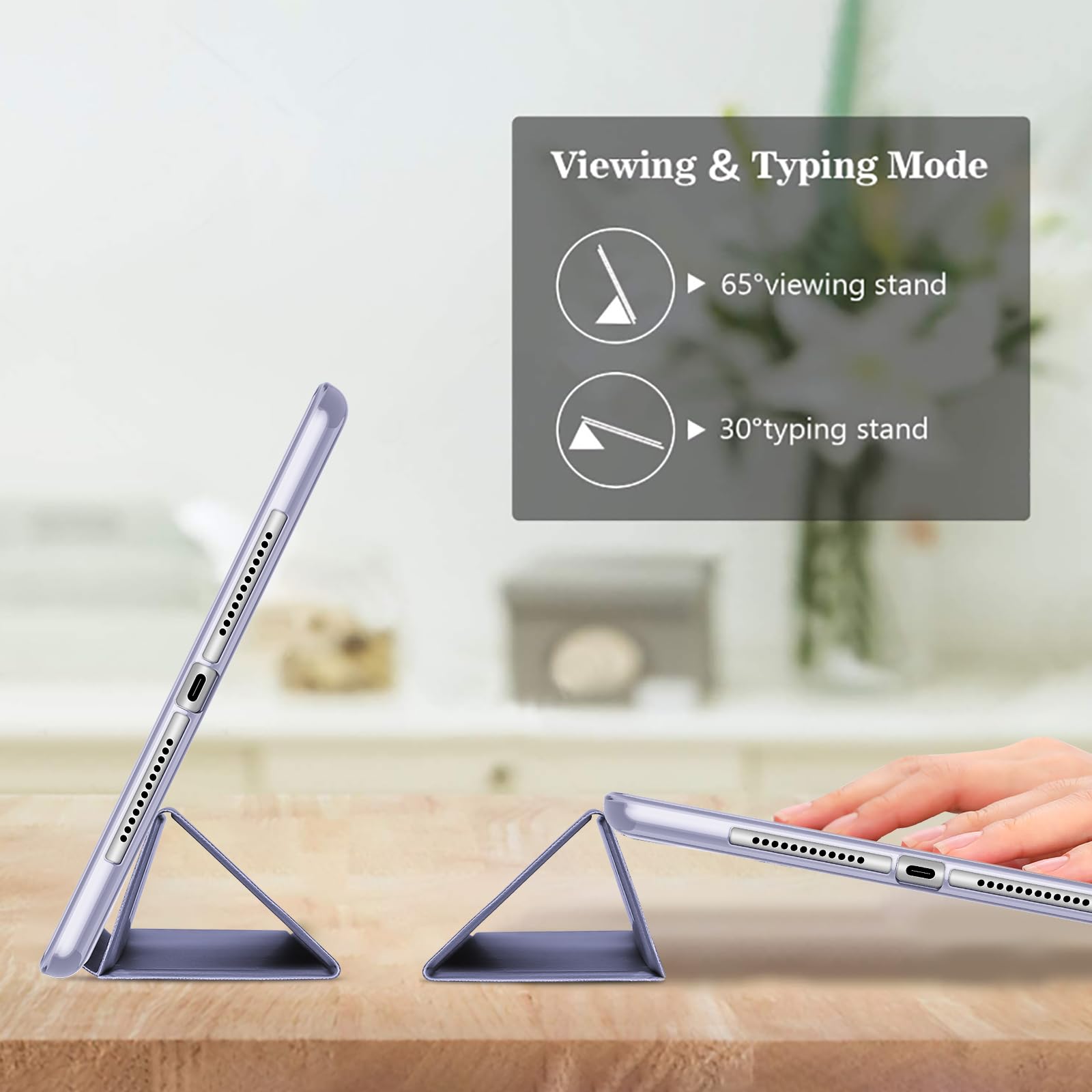 Procase Smart Case For Ipad 9.7 Inch Ipad 6Th 5Th Generation Cases, Ipad Air 2, Ipad Air Case, Slim Soft Tpu Cover Stand Smart Case For Ipad 9.7 2018 2017 Model Ipad Air 2 Air 1  Lightpurple