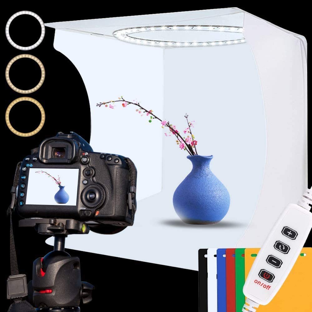 Photo Studio Light Box Kit, 12Inch X 12Inch Photography Adjustable Light Box With 80Pcs Smd Led Beads, Portable Photo Shooting T
