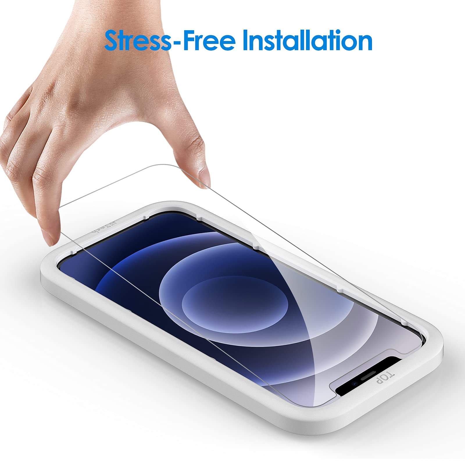 Jetech Screen Protector Compatible With Iphone 12/12 Pro 6.1 Inch, Tempered Glass Film With Easy Installation Tool, 2 Pack