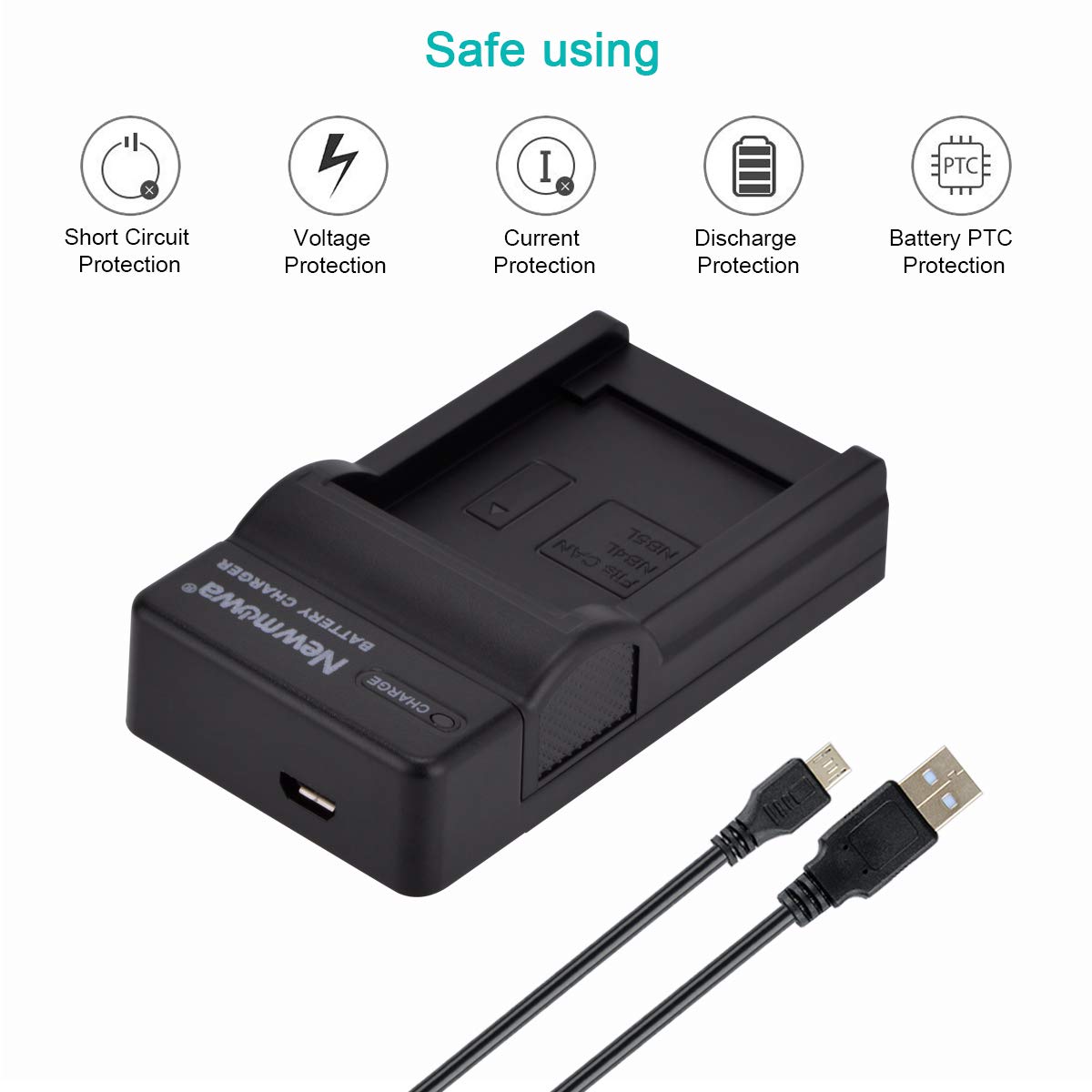 Newmowa Nb 4L Replacement Battery (2 Pack) And Portable Usb Charger Kit For Canon Powershot Elph 100 Hs,300 Hs,310 Hs,Sd30,Sd40,